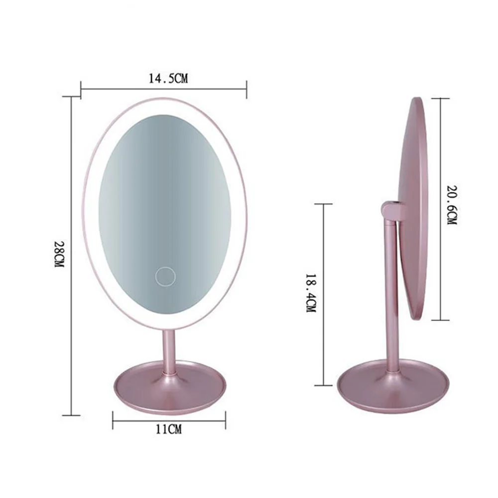  Tricolor Light Adjustable Light and Rechargeable LED Light Makeup Mirror Vanity Lamp Cosmetic Mirro