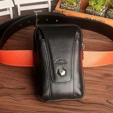 Новинка, модная мужская поясная сумка из натуральной кожи, новая военная сумка для путешествий, мужской чехол для телефона/мобильного телефона, кошелек для монет, сумка на пояс