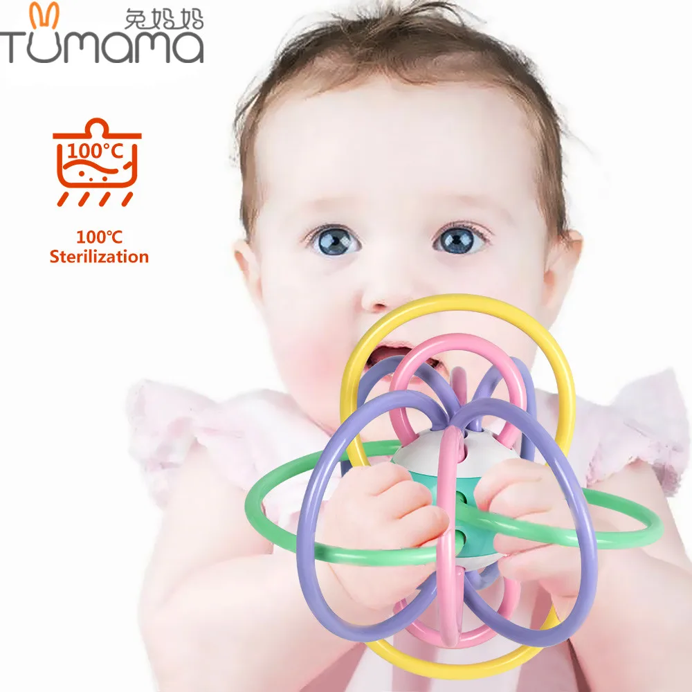 

Tumama Baby Rattles Ball with Little Loud Music Hand Rattle Teether Newborns' Soft Toy Develop Intelligence Bell for 0-12 Months