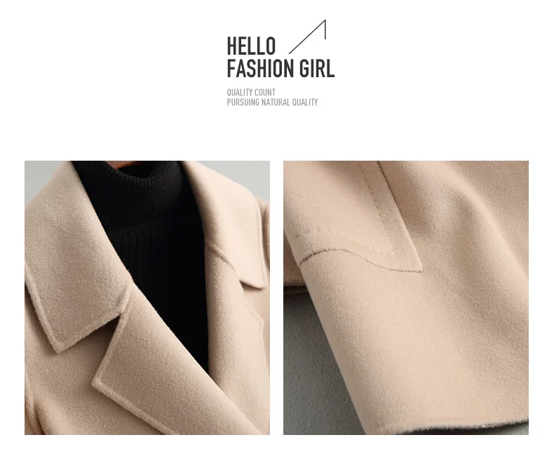 AYUNSUE новое осенне-зимнее элегантное шерстяное пальто для женщин корейская Повседневная тонкая двубортная Женская куртка пальто для женщин 88107 LW381