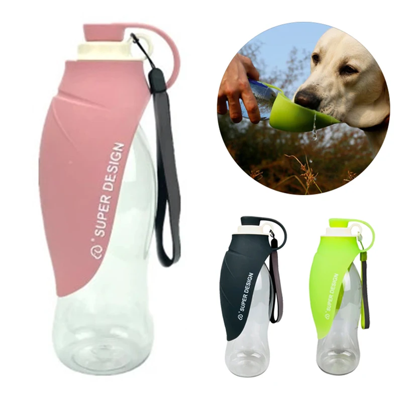 

580ml Portable Pet Dog Water Bottle Soft Silicone Leaf Design Travel Dog Bowl For Puppy Cat Drinking Outdoor Pet Water Dispenser