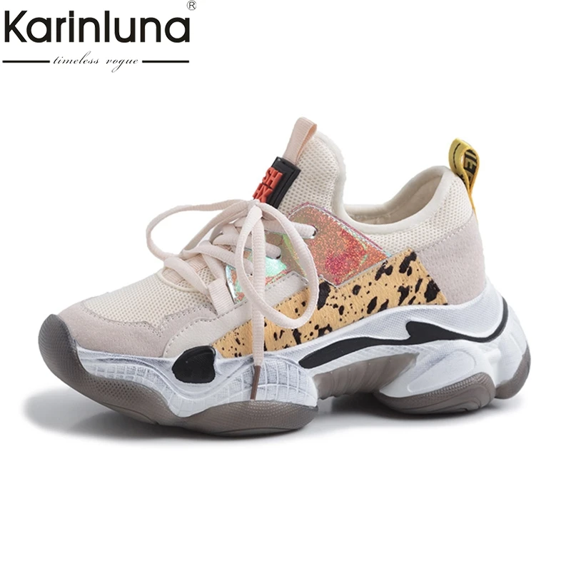 

KarinLuna Fashion Horsehair Big Size 42 Hot Sale leisure chunky Sneaker Woman Shoes Women Casual INS hot style Shoes Woman