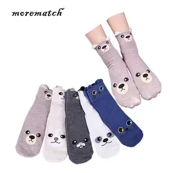 Morematch 1 пара Женские носки с животными мультфильм собака трехмерные уши хлопковые носки тапочки носки 5 цветов дополнительно