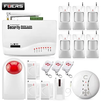 

Fuers Wireless GSM 10A Dual Antenna Alarme Residencial GSM Alarm System Sets Home Wireless Siren Alarm Systems Security Suit