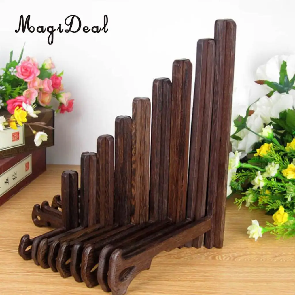 MagiDeal WOODEN DISPLAY STAND, WOOD EASEL PLATE DISPLAY PHOTO HOLDER STAND, DISPLAYS PICTURE FRAMES TABLE ART STAND EASEL	*	
