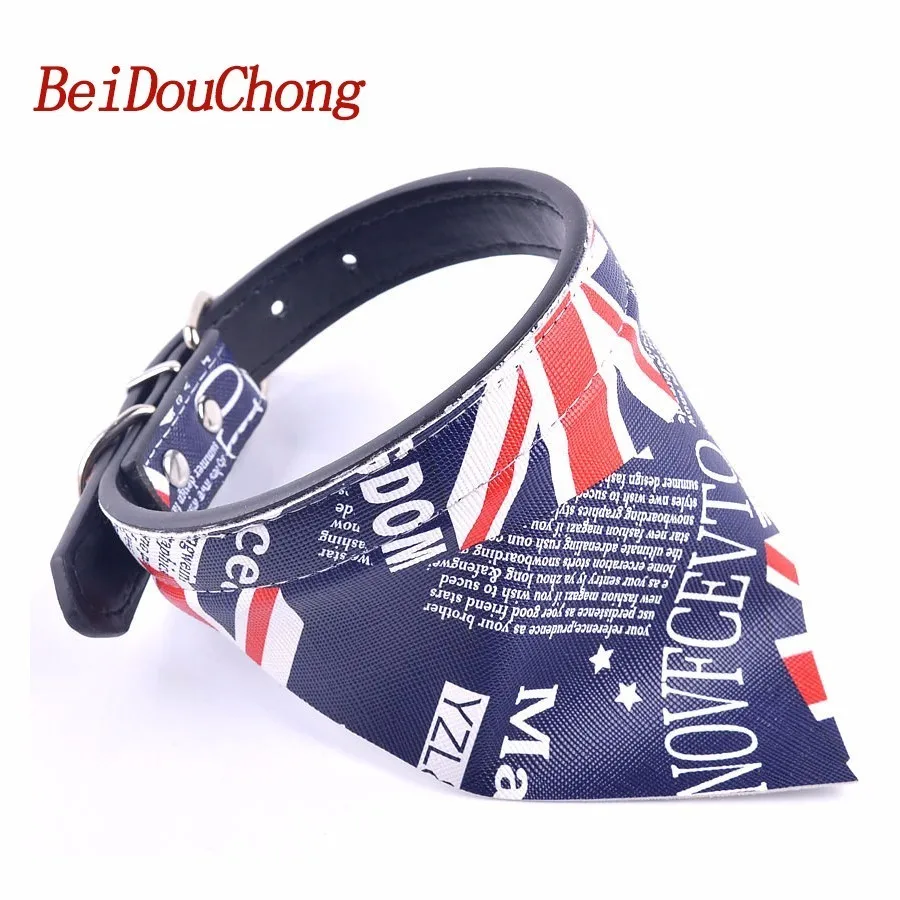 Wholesale Pet Bandana Neckerchief Adjustable Pu Leather Dog Collar
