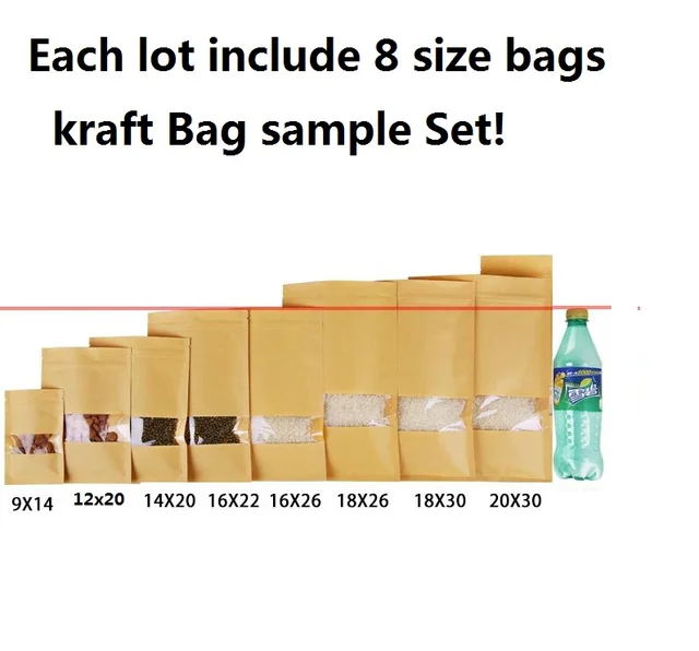 12 19 Sample Set Zipper Top Seal Kraft Paper Bag With Window 12 19 Sample Set Zipper Top Seal Kraft Paper Bag With Window Sugar Tea Bags