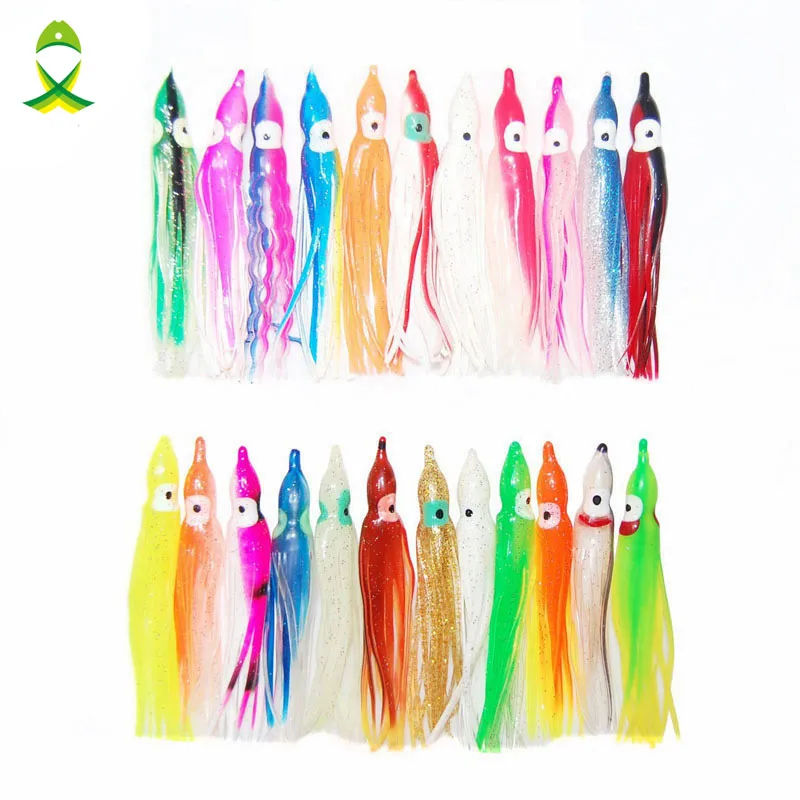 JSM50pcs9cmSoftPlasticOctopusFishingLuresForJigsMixedColor