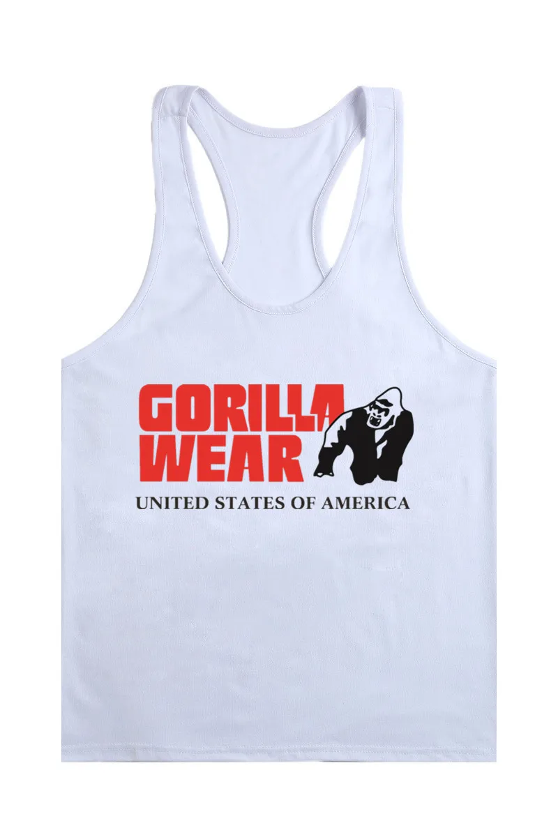 Жилет Gorilla Wear, мужские майки, рубашки для фитнеса, тренажерного зала, Hombre, майка для мышц, Мужская одежда, Стрингер, хлопковые майки без рукавов - Цвет: yellow 2