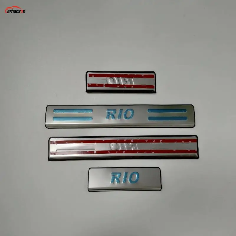 Автомобильные аксессуары для Kia Rio, нержавеющая сталь, Накладка на порог, защита для двери, 2010, 2013,,,, стикер для стайлинга автомобилей