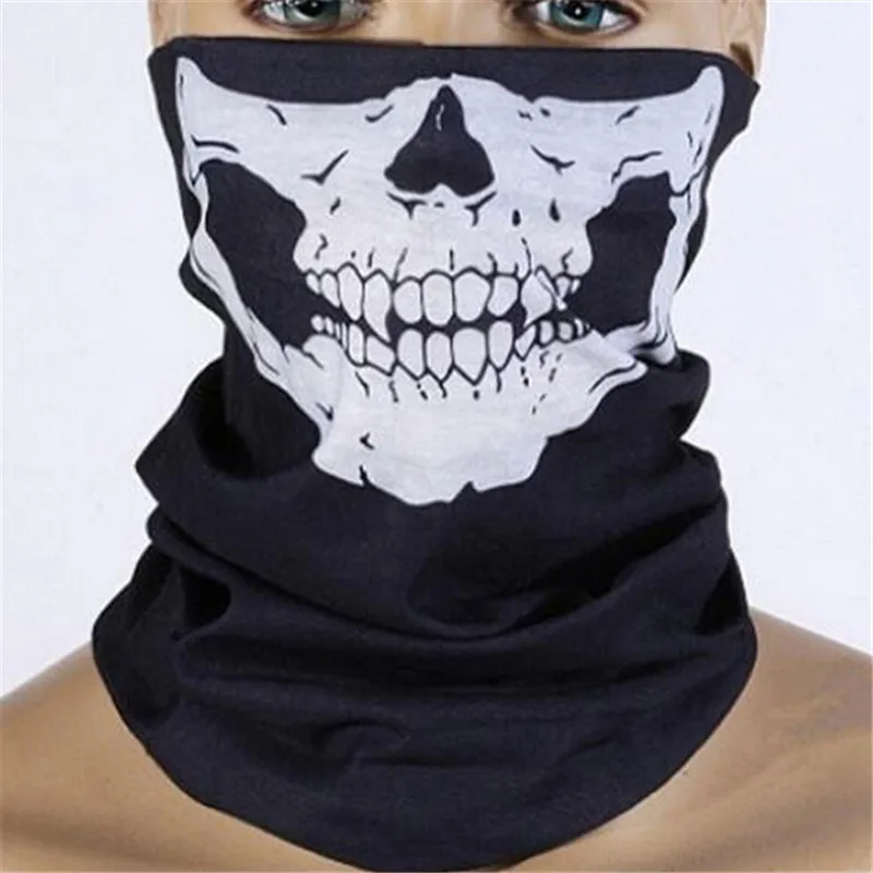 mens infinity scarf Unisex Ghost Skull Half Face Scarf Motorcycle Headwear Scary Party Halloween Collar Ride Neckerchief Neck Tube Bandana male scarf