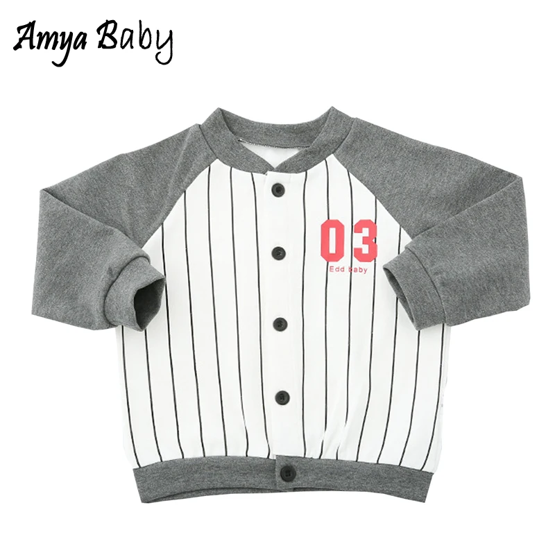 Amyababy Infantil детские пальто Верхняя одежда в полоску для новорожденных куртка