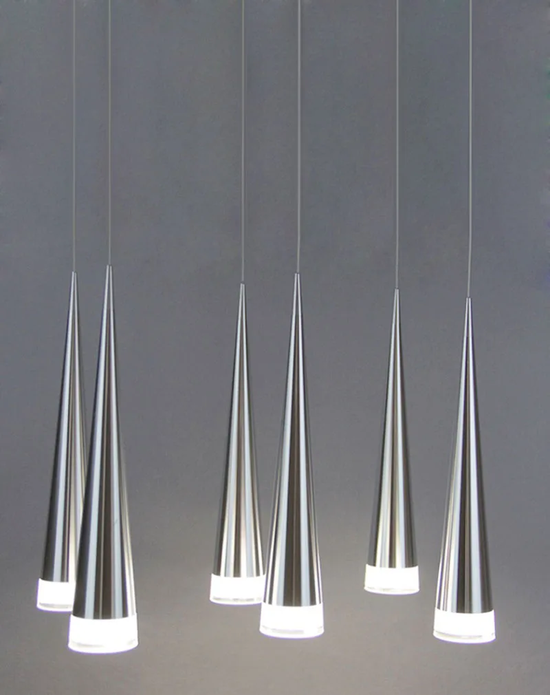 Простые светодиодные подвесные светильники AC85-265V 5 Вт Современные светодиодные конические подвесные лампы из алюминия ручное освещение Столовая бар ресторан лампа