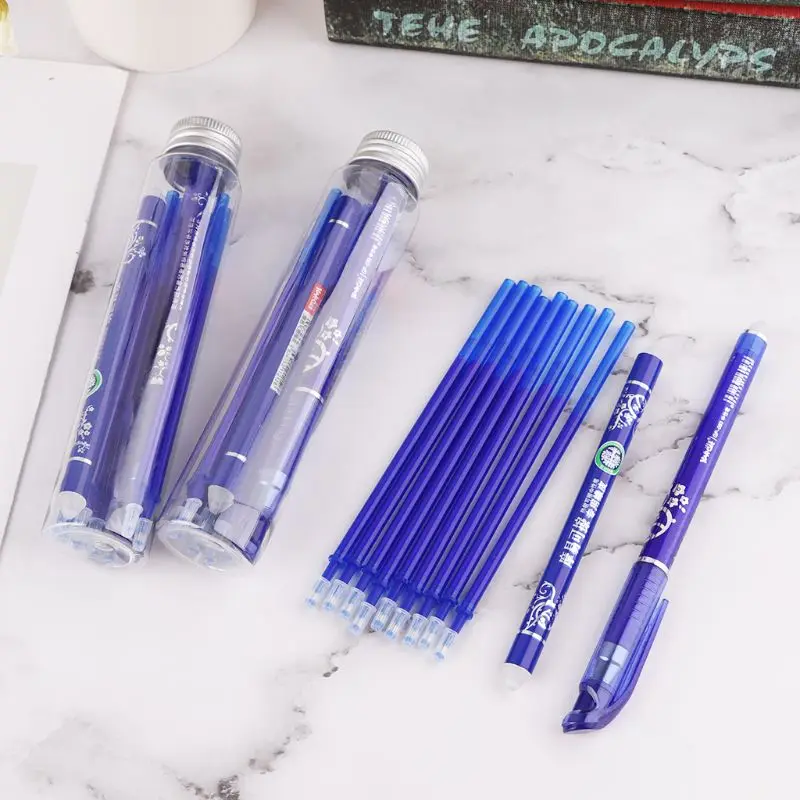 Синий и белый фарфор 0,5 мм студенческие стираемые нейтральные со сменным стержнем набор плюс резиновый стержень со стираемыми чернилами бутик креативные канцелярские подарки