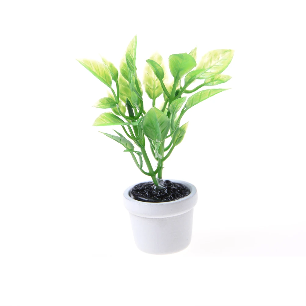 1:12 Scale Light Green Flowers Dolls House Miniature Garden Accessory