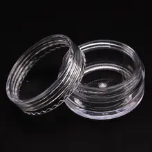 500 шт 5 г Маленькая прозрачная круглая бутылка Контейнеры с крышкой жесткий пластиковый горшок хранение для принадлежностей для дизайна ногтей блестящая пудра F0003XX