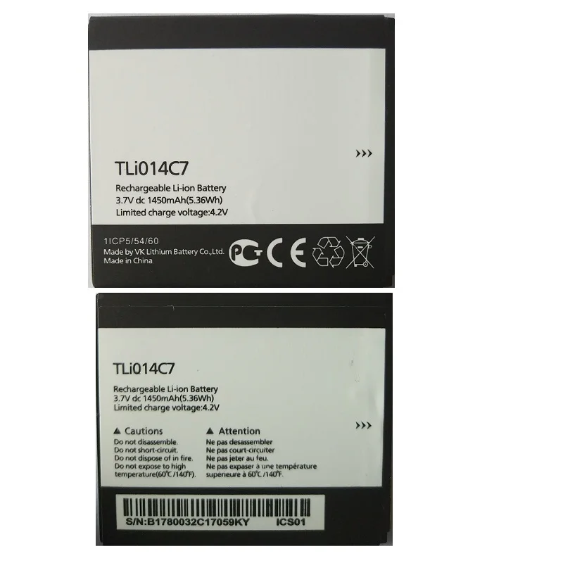 

2Pcs TLi014C7 Battery for Alcatel OneTouch Pixi First 4024D 4024X 4.0" Cell Phone Li-Ion Rechargeable 3.7V 1450mAh Replacement