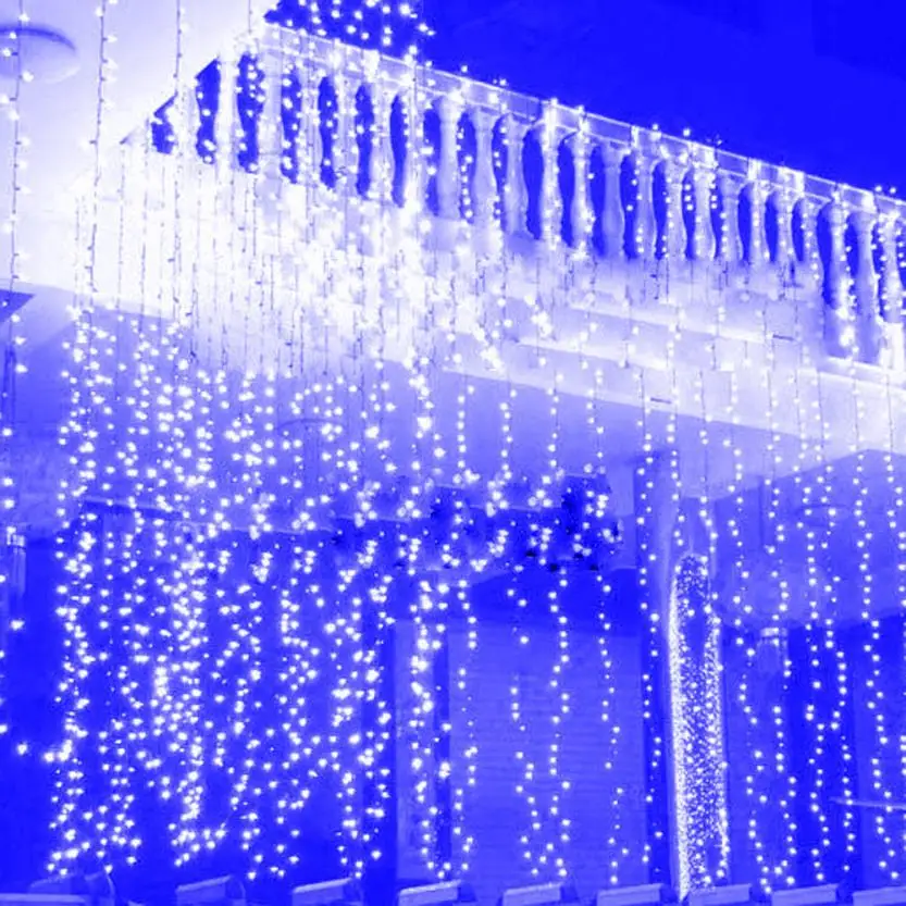 

MUQGEW 3*3M 300 LEDs String Window Curtain Icicle Lights Xmas Wedding Garden BU Decoration Warm white Free shipping