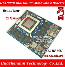 Novo original gtx 980m placa gráfica gtx980m sli x-bracket N16E-GX-A1 8gb gddr5 mxm para dell alienware msi hp clevo notebook gpu
