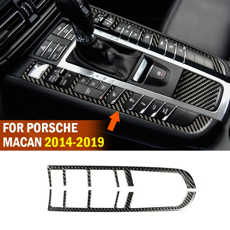 Pcmos настоящая карбоновая Автомобильная Внутренняя Рамка переключения передач Накладка для Porsche Macan- интерьерные аксессуары наклейки mouldings