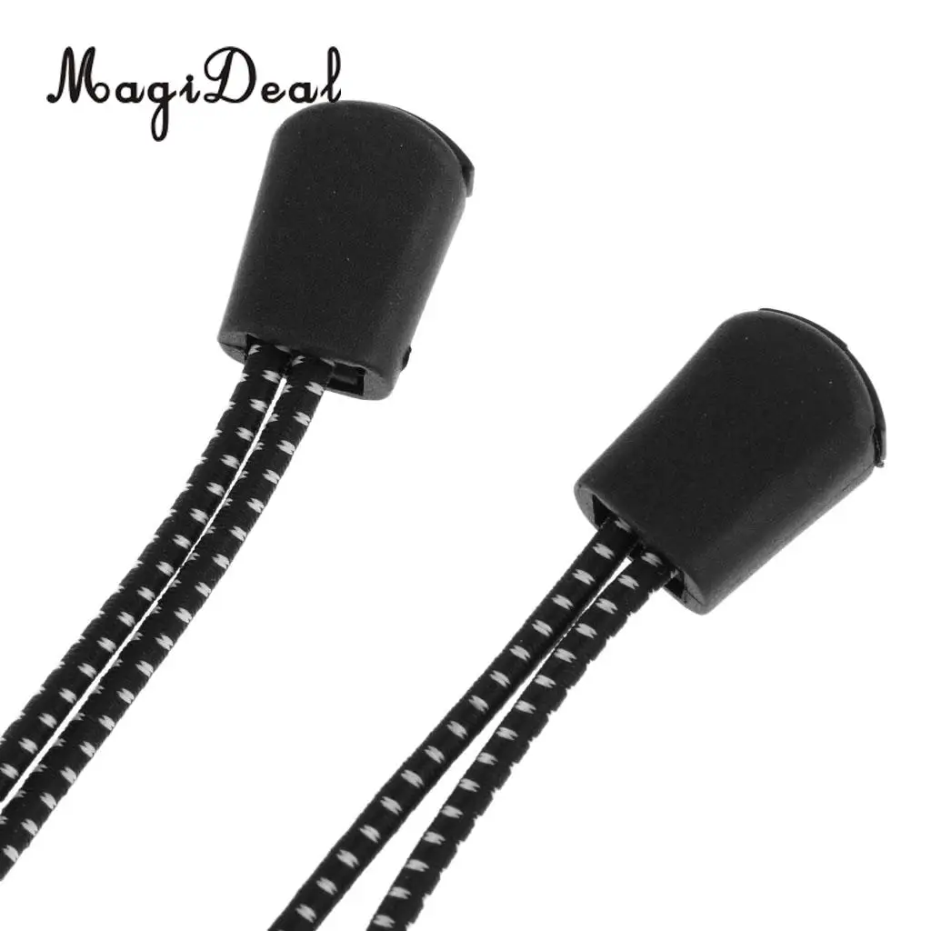 2pcs Backpack Hiking Stick Walking Pole Holder Fixing Elastic Rope Black for Trekking Climbing Mountaineering Equipment