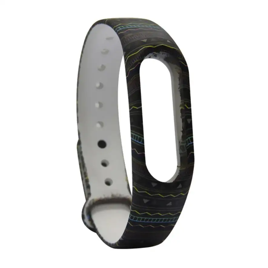 Новый Модный шаблон ТПУ Смарт наручные часы ремешок для Xiaomi Miband 2 JUL28 Прямая