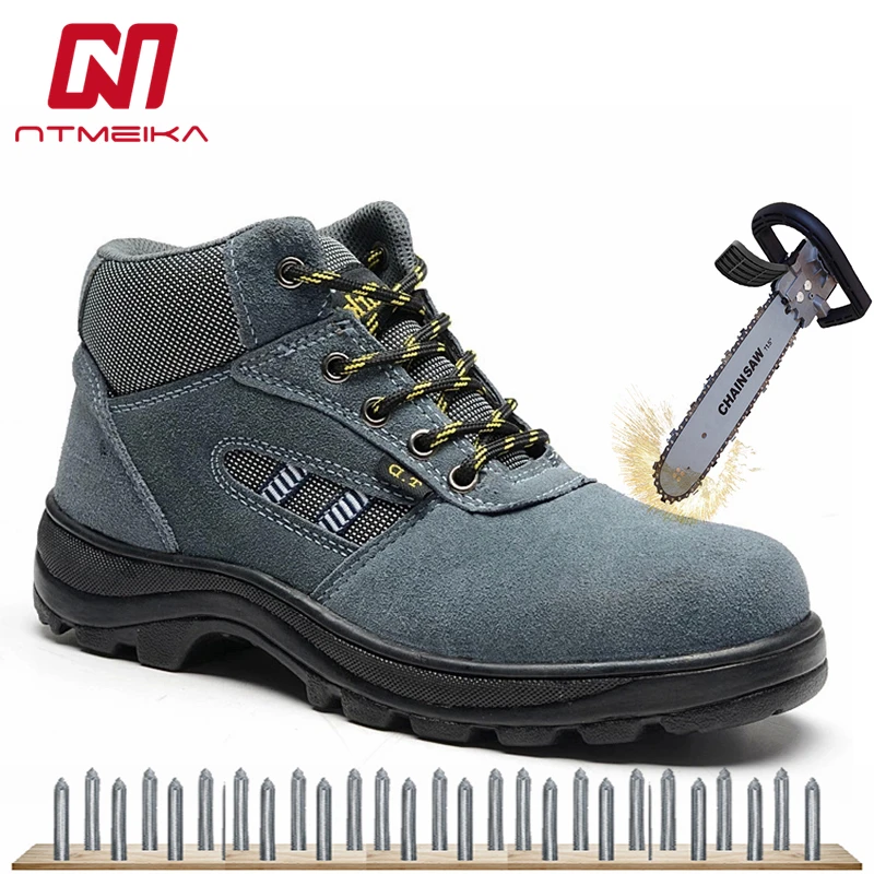 

Safety Boots Men Work Shoes Big Size 36-46 Breathable Safety Shoes Steel Toe