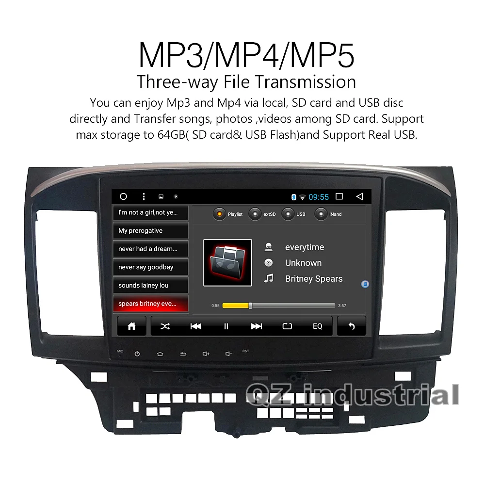 Clearance QZ industrial HD 10.1" Android 8.1 T3 for Mitsubishi Lancer 2008-2015 car dvd player with GPS 3G 4G WIFI Radio Navigation RDS 8