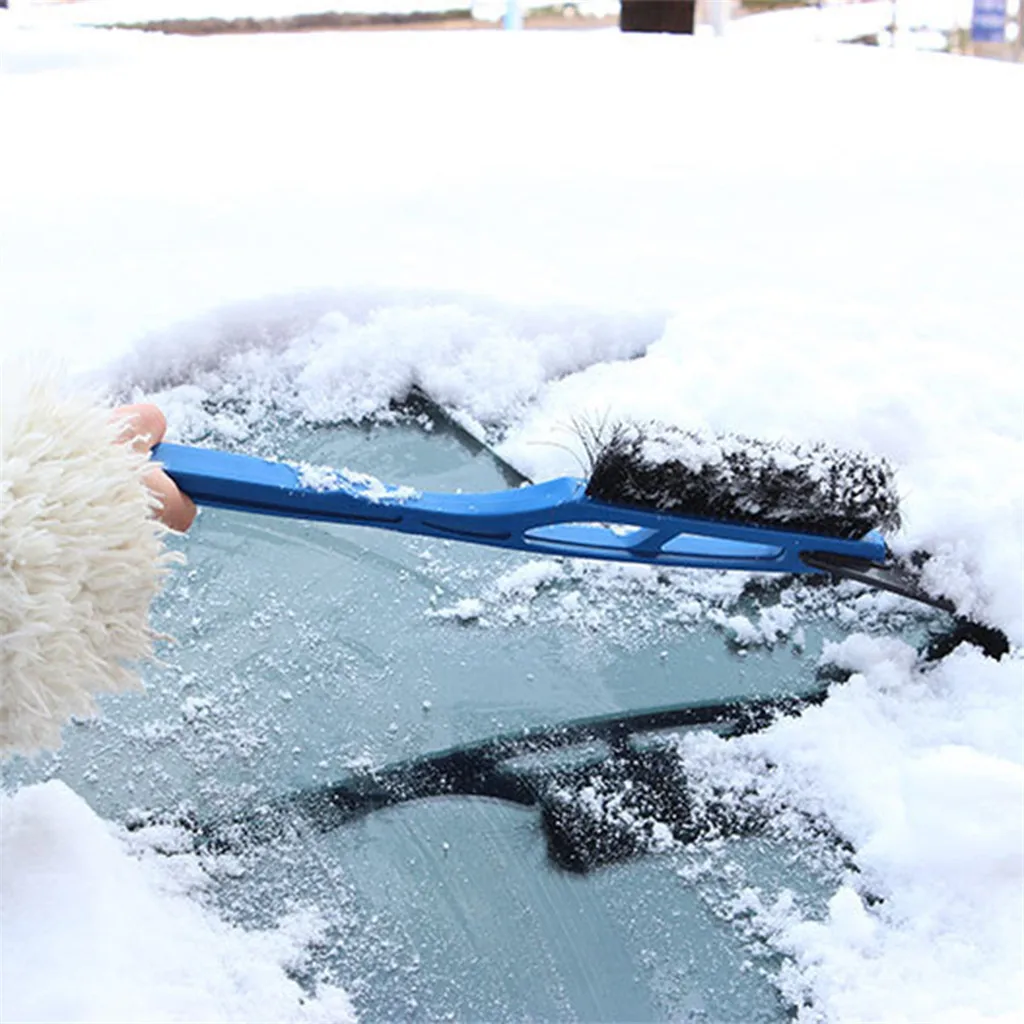2в1 скребок для льда с щеткой для мытья автомобиля Аксессуары лобовое стекло снег удаление мороза уборочное приспособление