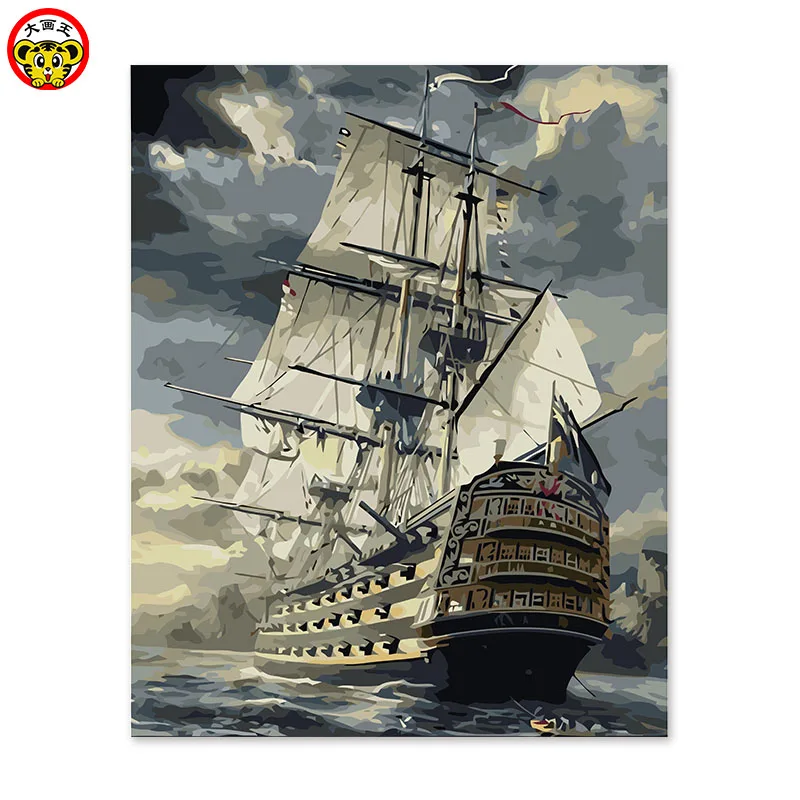 

painting by numbers art paint by number famous painting DIY handmade sea sailboat picture by numbers ship