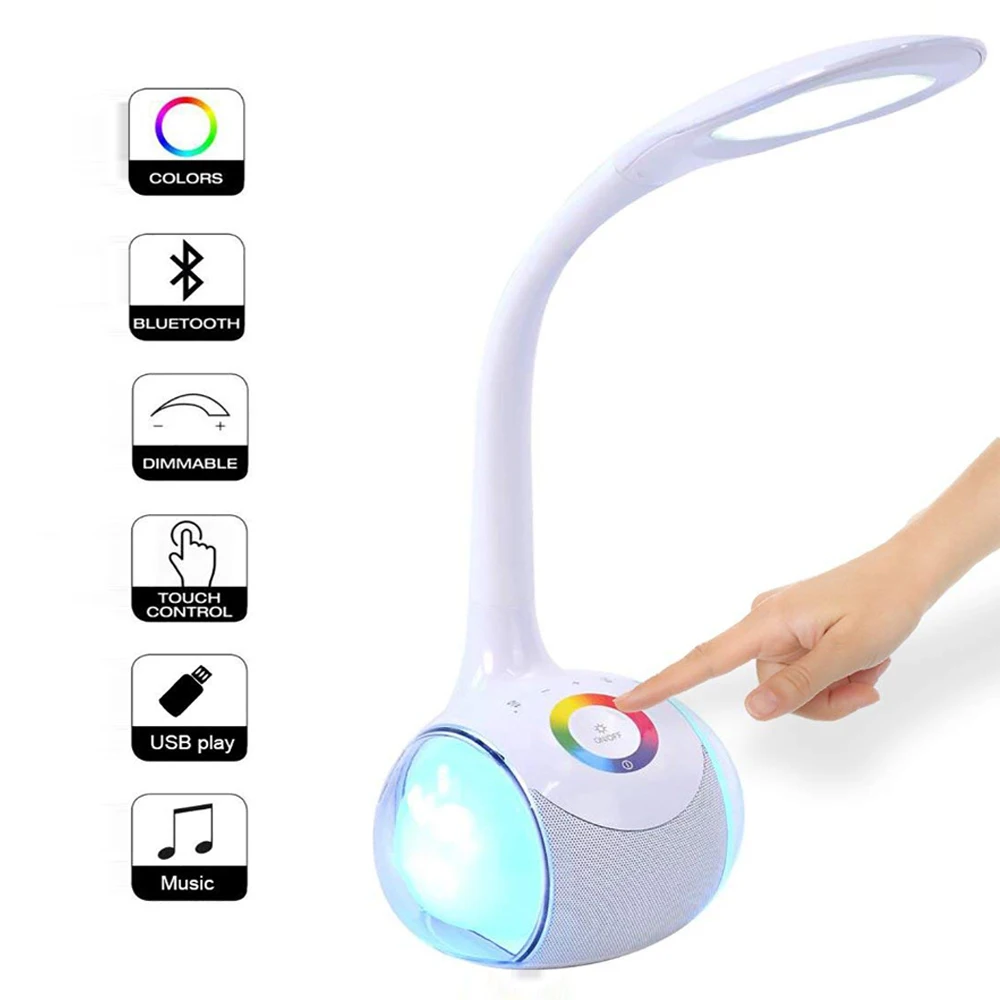 T1 Smart Touch настольные настольная лампа Беспроводной Bluetooth Динамик красочные