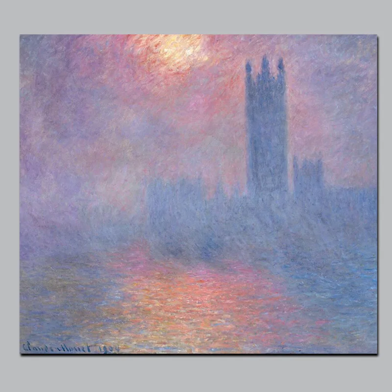 Картина маслом Monet Sunrise здание в зимний период известные картины большого размера