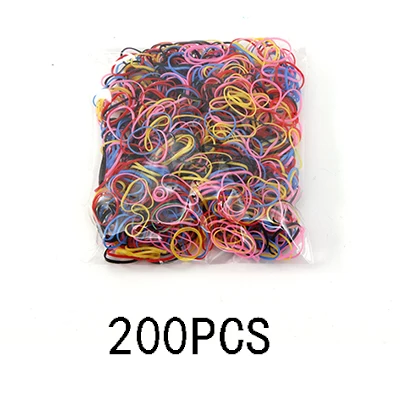 Colour 14 200/1000 шт милые цветные кольца для девочек, Одноразовые эластичные резинки для волос, резинка для хвоста, резинки для волос, Детские аксессуары для волос - Цвет: Colour 14