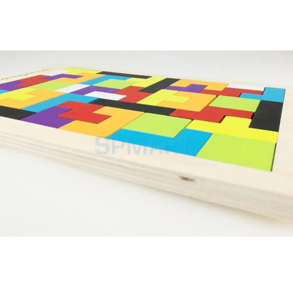 Красочные деревянные тетрис Puzzle игрушки Логические игры детей, развивающие игрушки