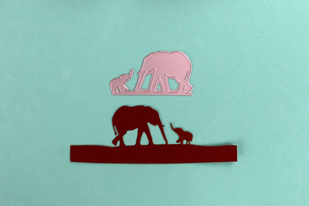 DUOFEN металлические режущие штампы слон мама и ребенок кружева полые бумага для скапбукинга DIY альбом