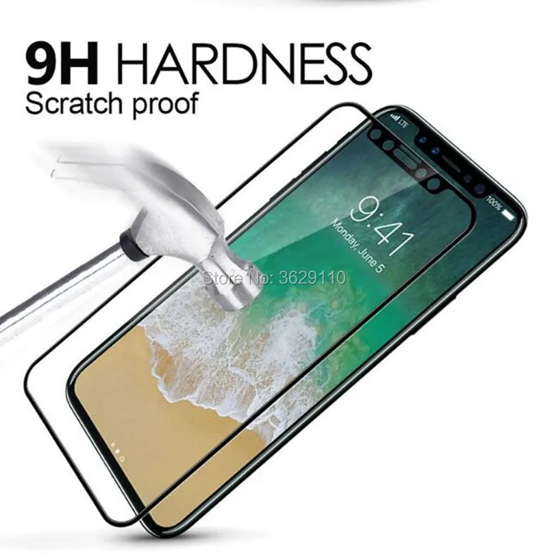 

100pcs 3D 9H Tempered Glass Screen Protector Soft Edge Carbon Fiber Full Coverage LCD Safe Guard Film for iPhone X 8 6 6S 7 Plus