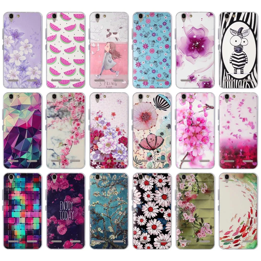 

For Lenovo K5 Phone Cases for Lenovo Vibe K5 Covers K5 Plus Lemon 3 A6020 Bags Soft TPU Silicon Flowers Case For Lenovo A6020a40