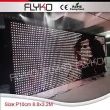 Горячая RGB Красивый этап фон 4*3 м видео занавес с SD карты контроллера