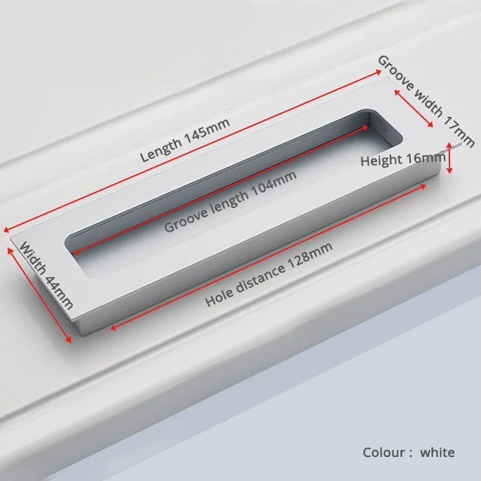 KAK 5 шт. Делюкс литье из цинкового сплава современные Встроенные ручки для кухонного шкафа, шкафа, двери, ящика, скрытые ручки, шкаф, скрытые ручки - Цвет: White 128mm