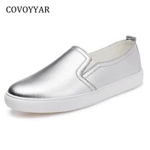 COVOYYAR/ г.; сезон весна-осень; базовые женские туфли на плоской подошве с круглым носком; Повседневная Белая обувь; женские лоферы без застежки на плоской подошве; WFS357