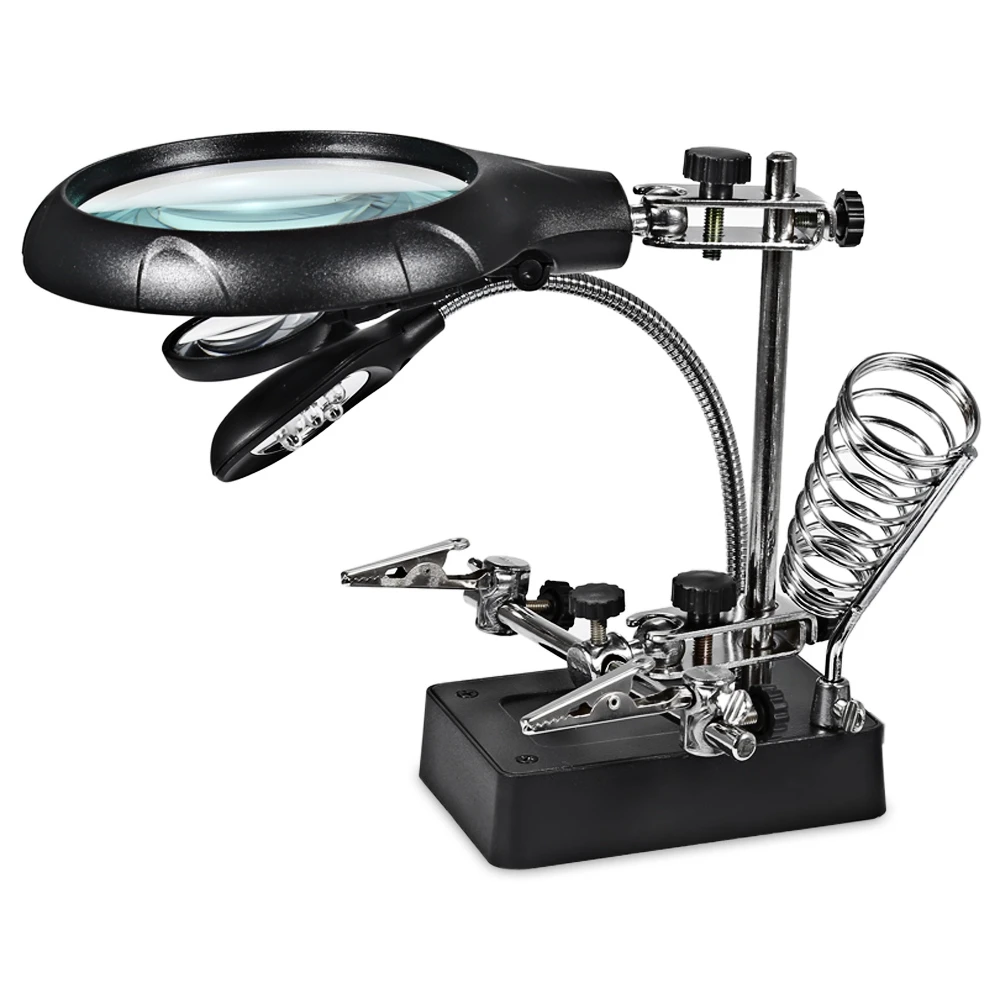 Magnifying Gl 5 Leds Light Magnifier Desk Lamp Alligator Magnifying Gl 5 Leds Light Magnifier Desk Lamp Alligator Auxiliary Clip Stand Desktop 10x Loupe Tool In Magnifiers From Tools On
