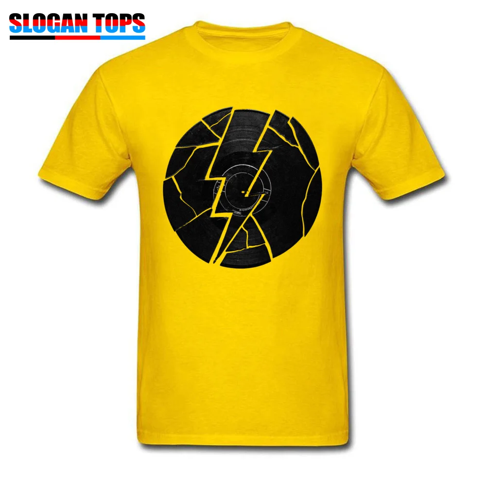 Funny Men Tshirts When Lightning Strikes Design Tops Shirts 100% Cotton Fabric Short Sleeve Crazy T-Shirt O-Neck When Lightning Strikes yellow