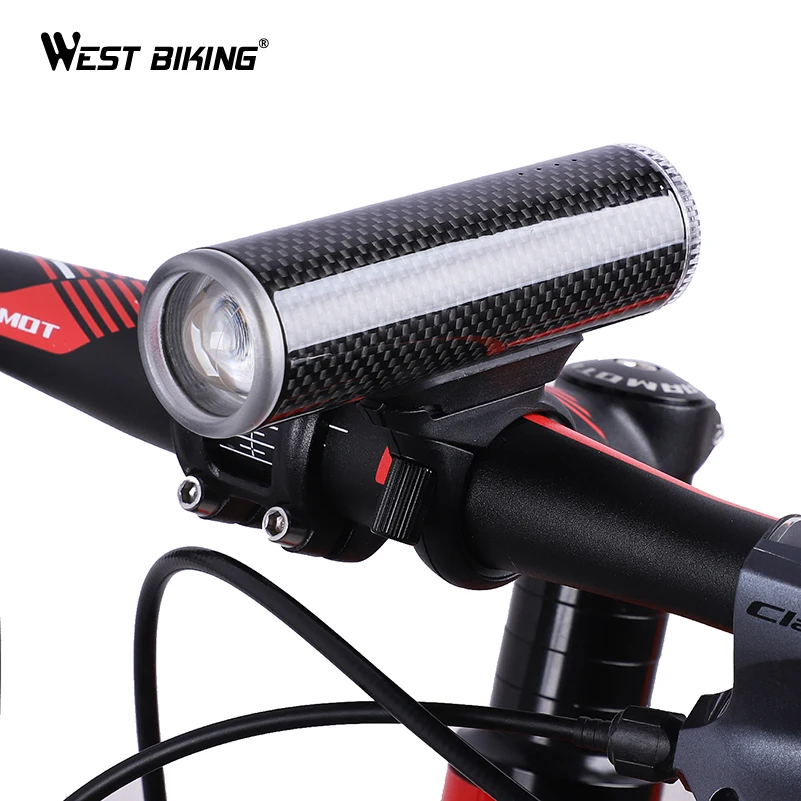 Велосипедный фонарь WEST BIKING велосипедный передний из углеродного волокна