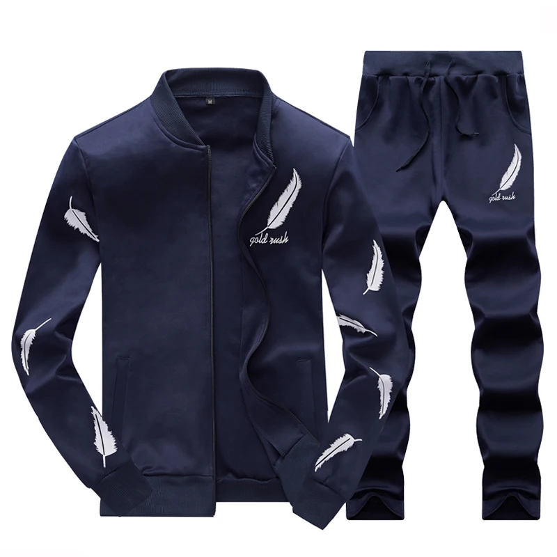 Costumes qhui Survêtement Vêtements Pantalon Automne Ensemble Hiver Printemps lan Hei 2 Tenue Mode bai De Sport 2017 Pièces Veste Hommes Décontractés vqHZxz