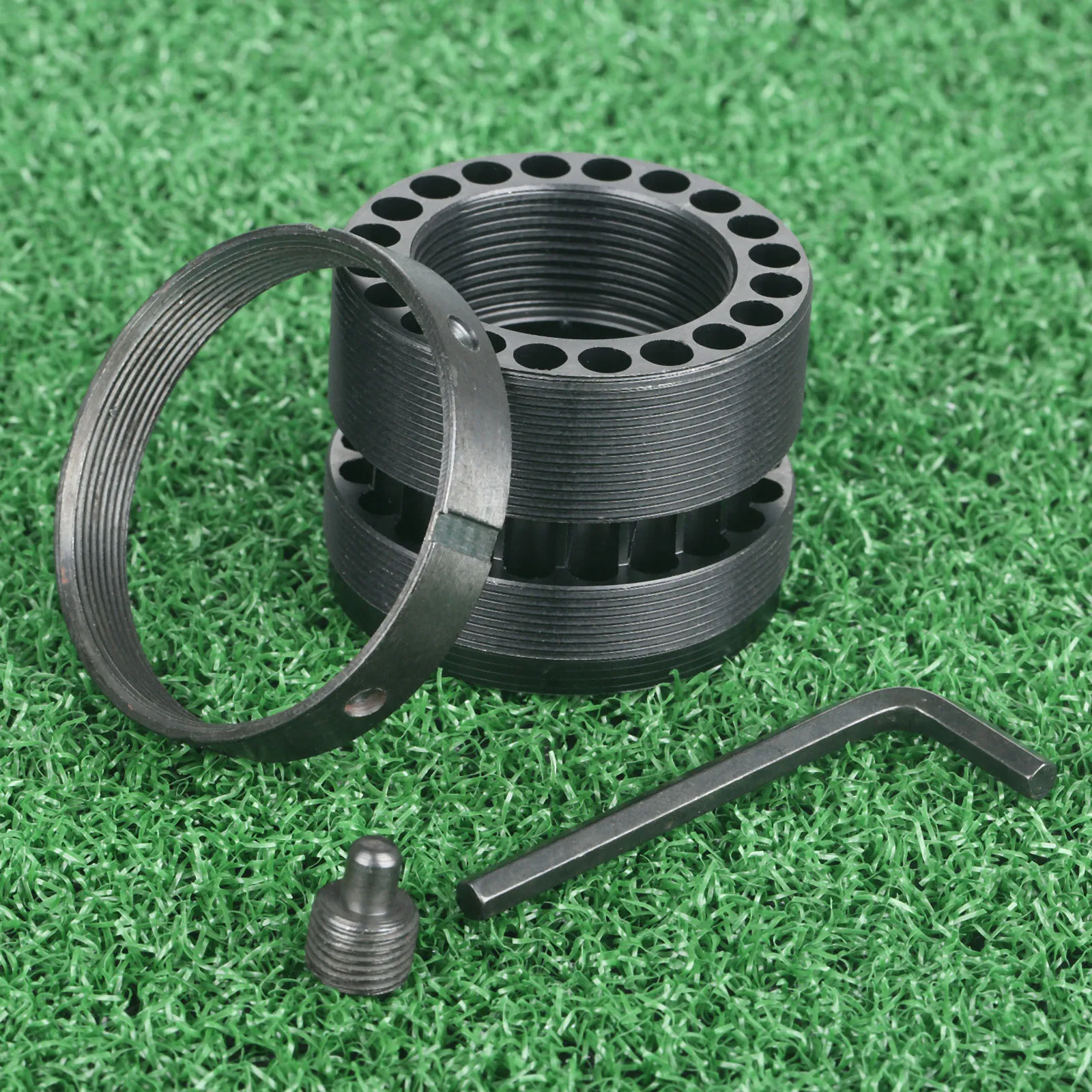 Tactical Aluminum Standard Barrel Nuts Front End Cap With Steel Jam Nut Ring For Free Float Quad Rail 5.56 Round Ring Thread Nut