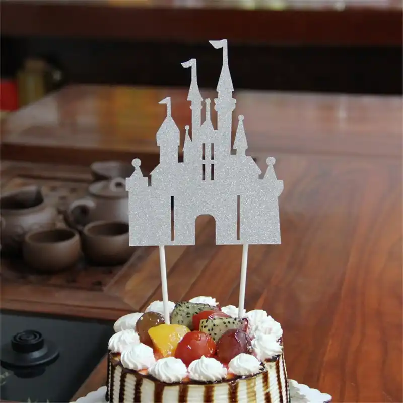 1ピースグリッター城カップケーキトッパーケーキフラグハッピーバースデーデコレーションクリスマスホームディナーベーキングイベントpary用品 ケーキデコレーション用品 Aliexpress
