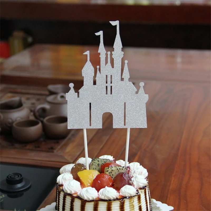 Drapeaux De Cupcakes Chateau A Paillettes 1 Piece Decoration Joyeux Anniversaire Noel Maison Cuisson De Diner Fournitures De Fete Aliexpress