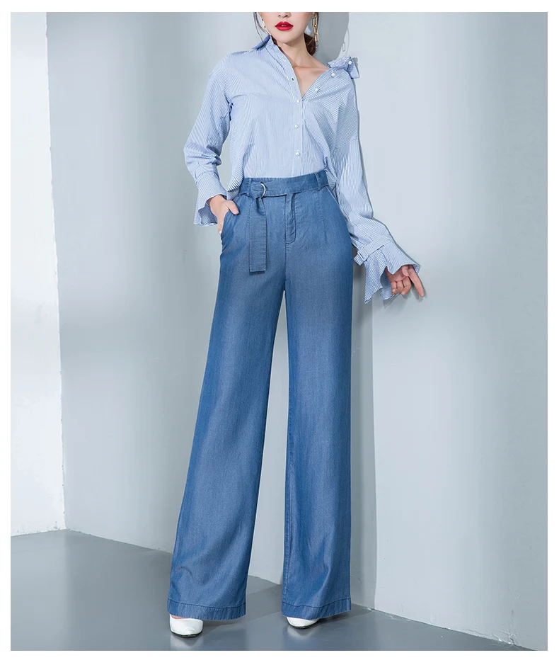 calça jeans tencel feminina