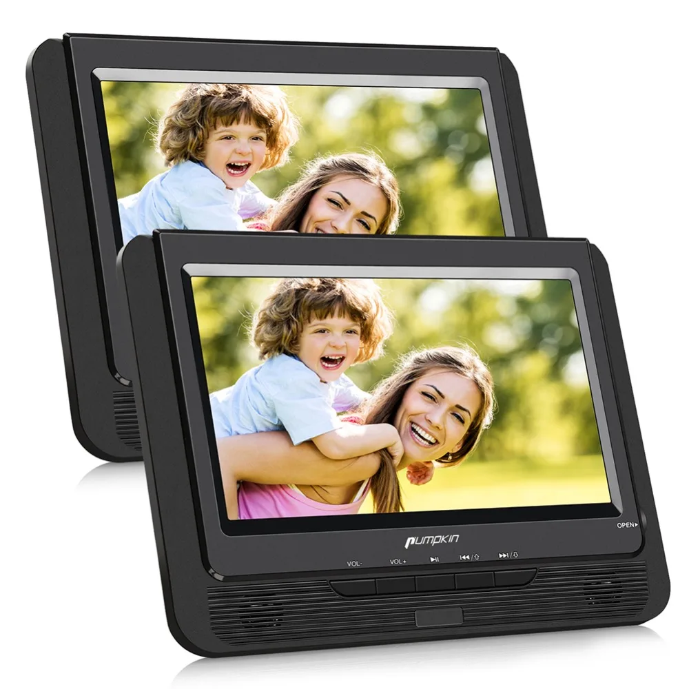 

Pumpkin 9''Car Headrest Dual Screen Portable DVD Player Car Monitor 800*480 TFT LCD Screen DVD Video Player Support USB/SD/MMC
