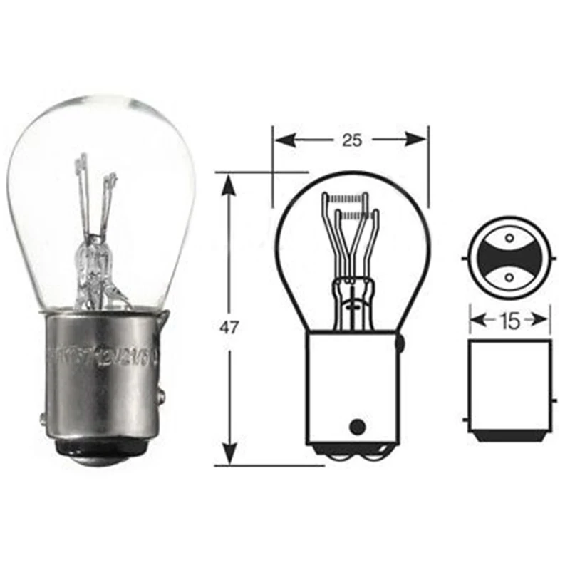 2pcs Car 1157 Reserve Light White BAY15D 21/5W Car Reverse Backup Stop Brake Tail Parking Liscense Plate Lamp Signal Light Bulb